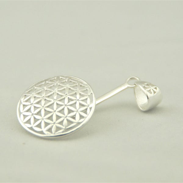 Donut holder 925 silver, flower of life 40 mm donut, donut spiral, donut holder, pi disc, donut holder, silver nickel-free, flower of life pendant