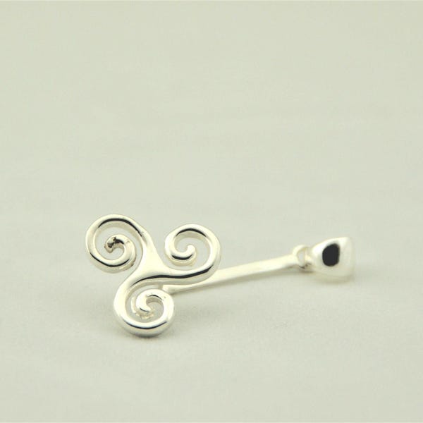 Donut holder 925 silver Triskele for 40 mm donut holder, donut spiral, pi disc, donut holder, silver nickel-free, Celtic pendant Triskel