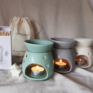 Speckled Green Wax Melt Burner Gift Box: Luxury Soy Melts & Matches