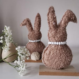 Sherpa Easter Bunny Ornament: Boho Spring Decor