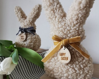 Sherpa Easter Bunny Ornament: Spring Home Decor