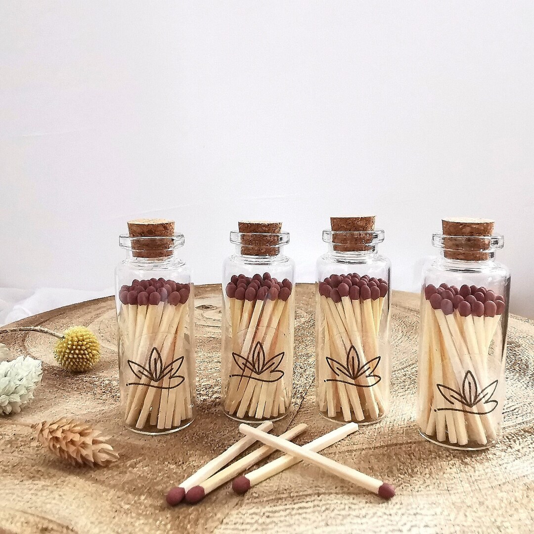 Mini Matches in a Jar Autumn Safety Matches Brown Matches in a Bottle