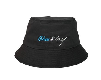 Blue & Grey Bucket Hat - Etsy display picture 1