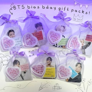 Pacote de presente de aniversário do BTS Bias, cartões de fotos e adesivos não oficiais