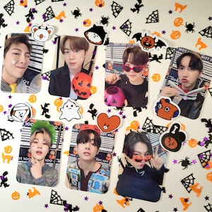 Pack cadeau Halloween effrayant BTS Cartes photo et autocollants non officiels