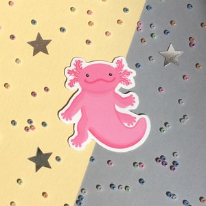 Axolotl Vinyl Sticker - Happy Axolotl - Cute Sticker - Small Sticker - Axolotl Art