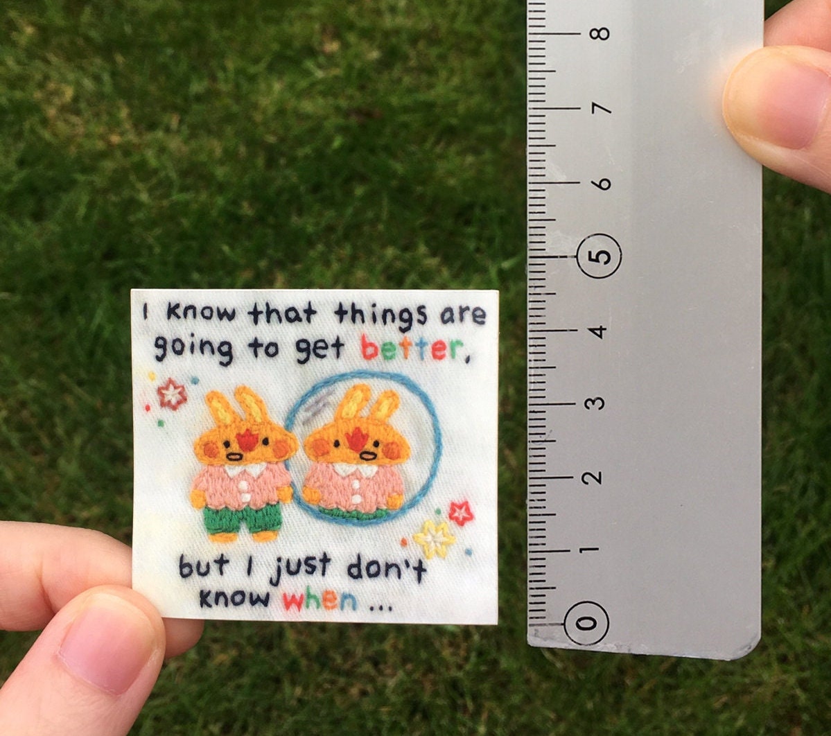 Positive Bunny Vinyl Sticker Embroidery Sticker Things | Etsy