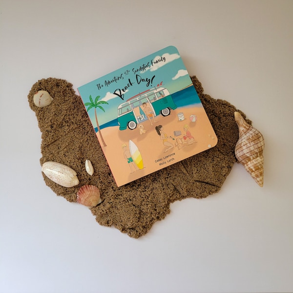 The Adventures Of The Sandytoes Family Beach Day! Board Book | Kids Beach Book | Toddler Book | Beach Baby | Gift | Coastal Vibes | Surf