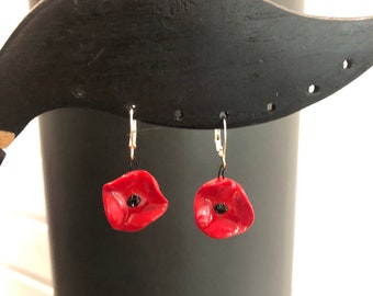 Boucles d’oreilles coquelicot très legeres