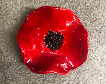 Broche de papoula muito leve e inquebrável, ideia de presente de Natal, broche vermelho.