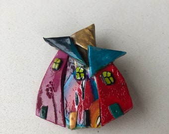 Designer broche, broche voor kleine huizen, Franse productie