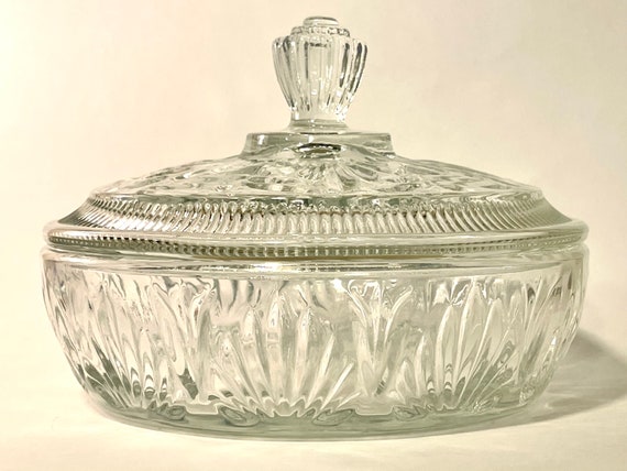 Vintage Avon Glass Candy Dish Bowl & Lid, Crystal… - image 4
