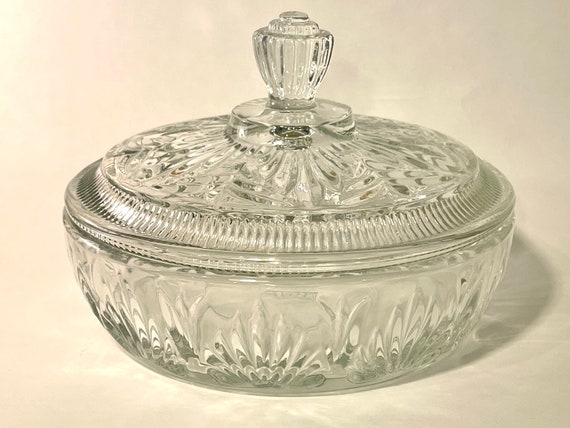 Vintage Avon Glass Candy Dish Bowl & Lid, Crystal… - image 3