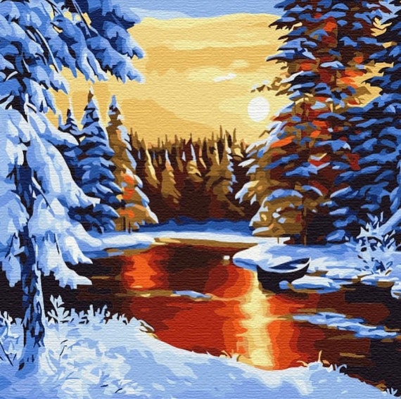 Christmas paint by numbers home diy kits for adults with Etsy