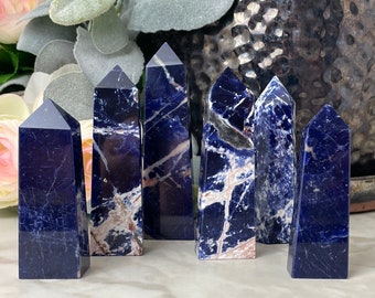 Sodalite Crystal Tower/ You Choose Your Natural Gemstone Tower