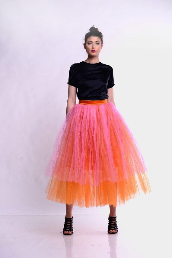 Gonna tulle multicolor clearance