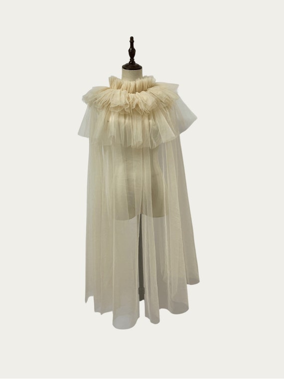 Tulle Capelet Bridal Cape Ruffle Collar - Etsy