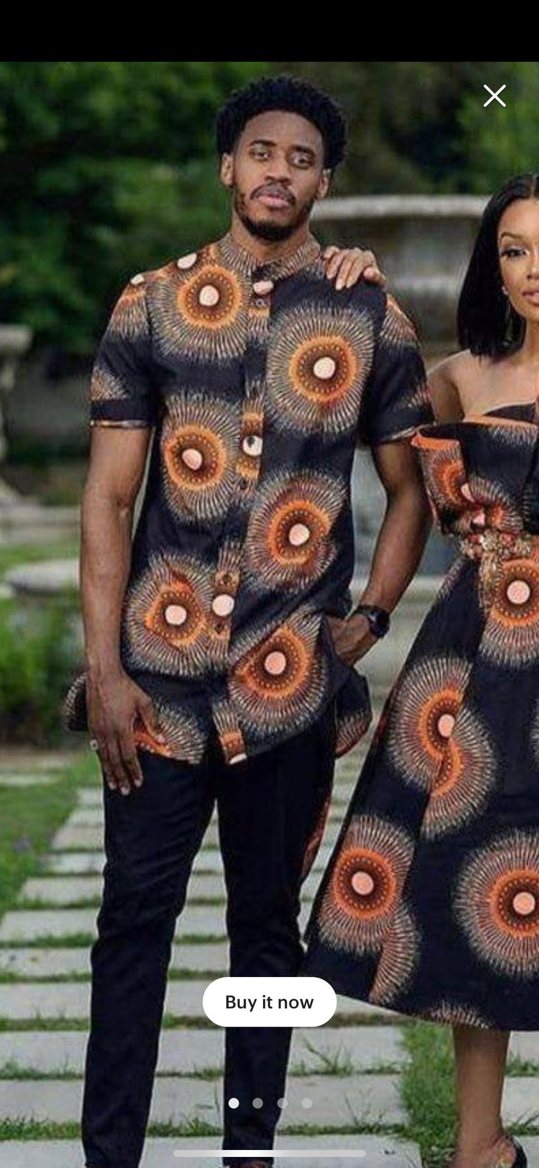 Chemise à manches longues à imprimé africain pour hommes Maximus