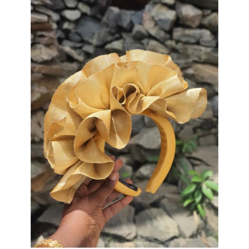 Ruffled hair band | Asooke African Asoebi Wedding hairband Gift for Her - .br Ruffled hair band | Asooke African Asoebi Wedding hairband Gift for Her - .br