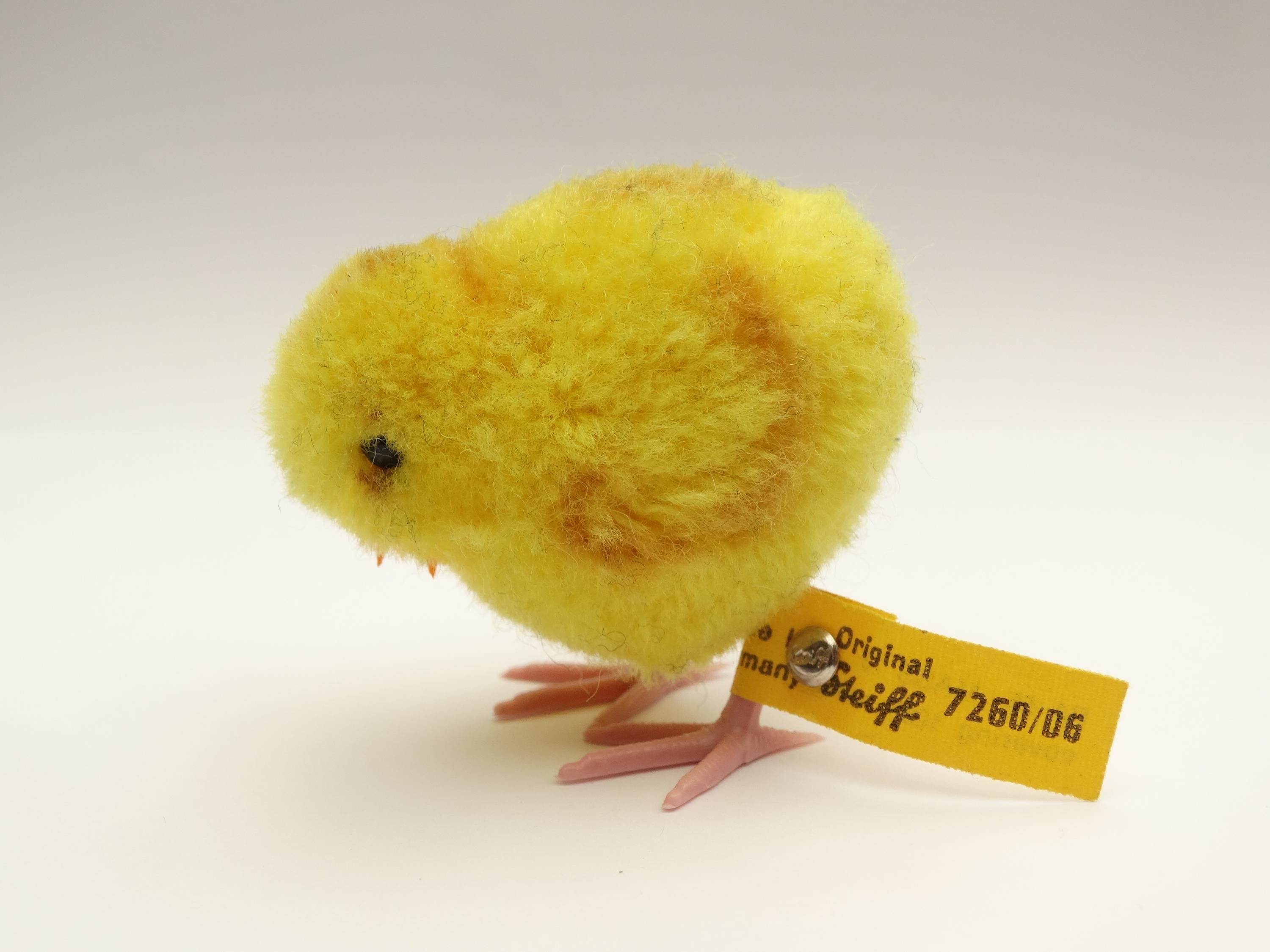 Superbe Peluche Vintage Steiff Coq - Avec Bouton Et étiquettes D'origine