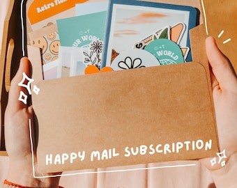 Happy Mail Subscription | Happy Mail | Pen Pal | Snail Mail | Stationary | Washi Tape | Cards | Snail Mail Subscription | Gift | Cute Mail