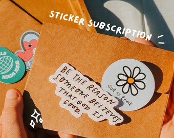 Sticker Subscription | Happy Mail | Stickers | Waterproof Stickers | Christian Stickers | Aesthetic Stickers | Gift | Cute Mail