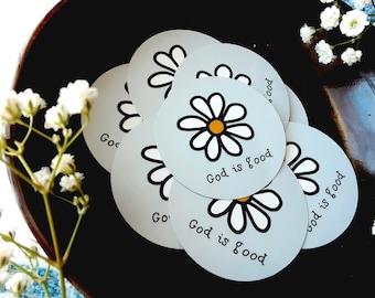 God is Good Christian Sticker | Vinyl Sticker | Christian | Waterproof | Waterbottle | Laptop | Gift | Aesthetic | Daisy | God is Good