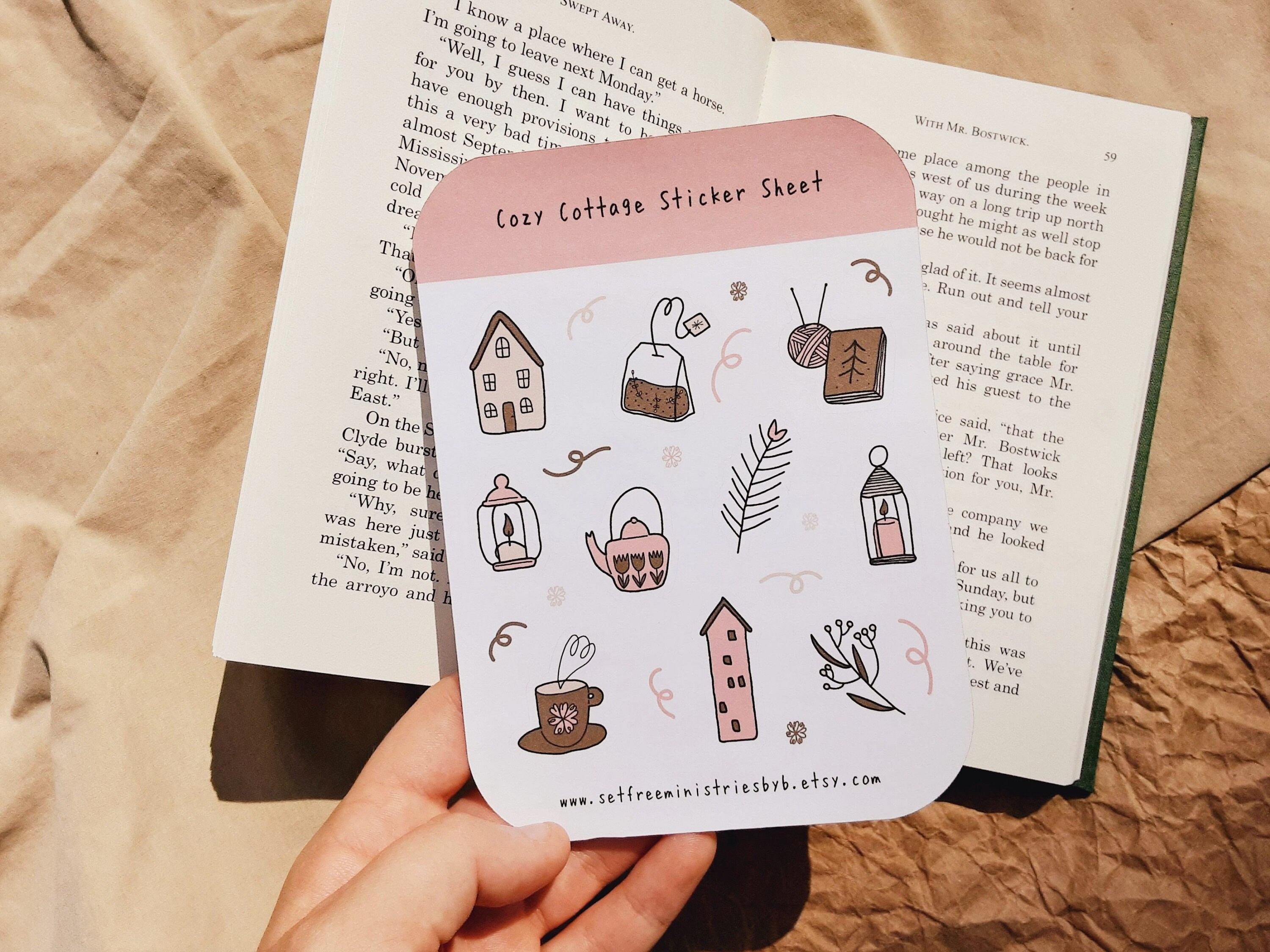 Cozy Cottage Sticker Sheet | Sticker Sheet | Cottage | Pen Pal | Happy ...