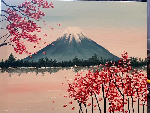 富士山アクリル画 - Etsy 日本