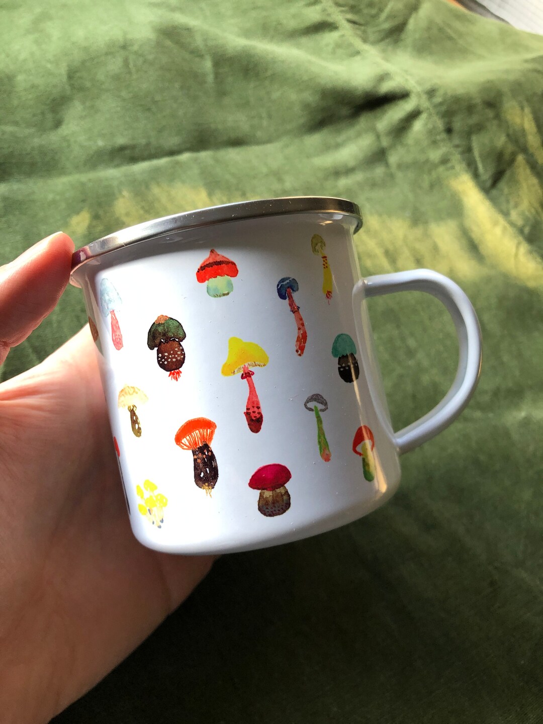Kinoko Mushroom Enamel Cup Etsy