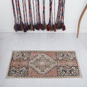 2 x 3 tapis Oushak, 2 x 3 mini tapis, paillasson, 2 x 3 tapis vintage, tapis turc, tapis anatolien, tapis naturel, petit tapis, mini tapis turc, 3251