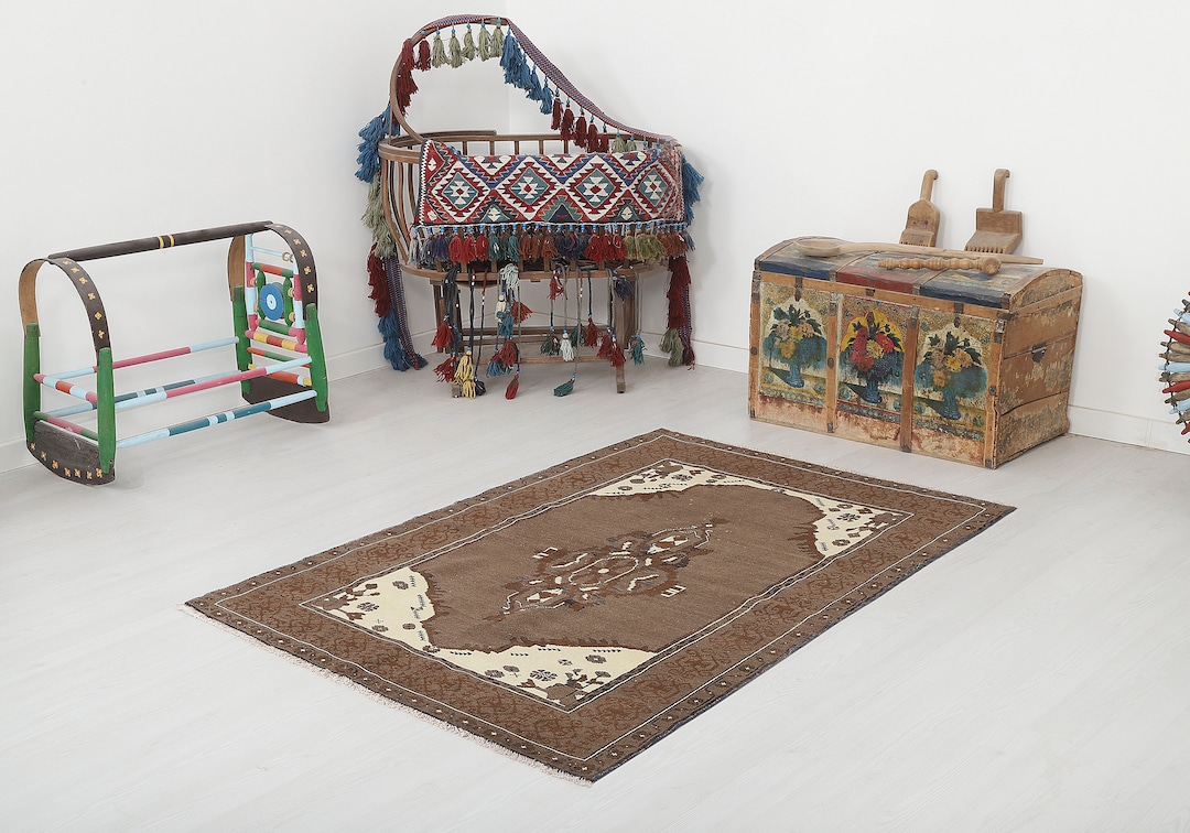 Handmade Rug, Small Rug 4x6, Small Size Rug, Turkish Small Rug,vintage