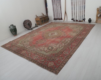 10x13 Oushak Rug, Vintage Turkish Area Rug, Large Anatolian Carpet