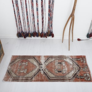2x4, Wool Door Mat, Handmade Wool Rug, Turkish Mini Rug, Vintage Mini Rug, Oushak Mini Rug, Mini Rug, Door Mat Rug, 2x4 Natural Rug,D-234