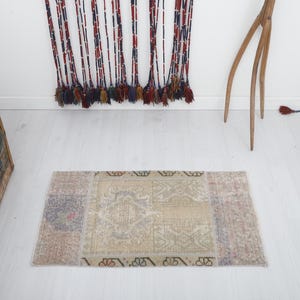 2 x 3 tapis, mini tapis, 2 x 3 petit tapis, paillasson turc, mini tapis vintage, paillasson, tapis de bain, petit tapis Oushak, mini tapis naturel, 828+