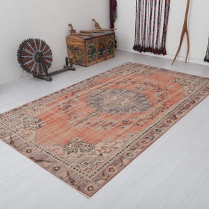 6x10, Rug, Soft Rug, Faded Rug, 6x10 Turkish Rug, 6x10 Vintage Rug, Area Rug 6x10, Oushak Rug, Handmade Rug, Wool Rug, Decoration Carpet,996