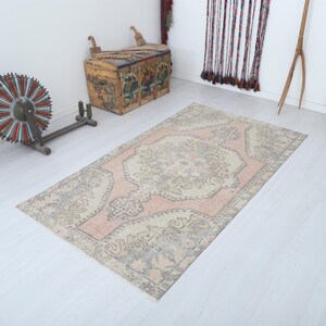 4x7 Natural Rug, Turkish Rug, Decorative Rug, 4x7 Anatolian Rug, Vintage Rug, Wool Rug, Area Rug,Handmade Rug,Bohemian Rug,Antique Rug,21174