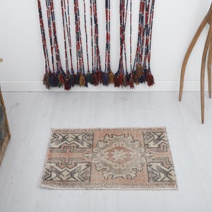 2x3 Rug, Faded Rug, 2x3 Bathroom Rug, Turkish Door Mat Rug, Vintage Rug, Vintage Decor Rug, 2x3 Anatolian Rug, Turkey Carpet, Wool Rug, 2564
