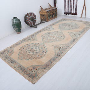 5x12 Turkish Rug, Anatolian Rug, Vintage Turkish Rug, Vintage Rug, Turkish Faded Rug, Muted Rug, Handmade Rug, Oushak Rug, Turkish Rug,28662