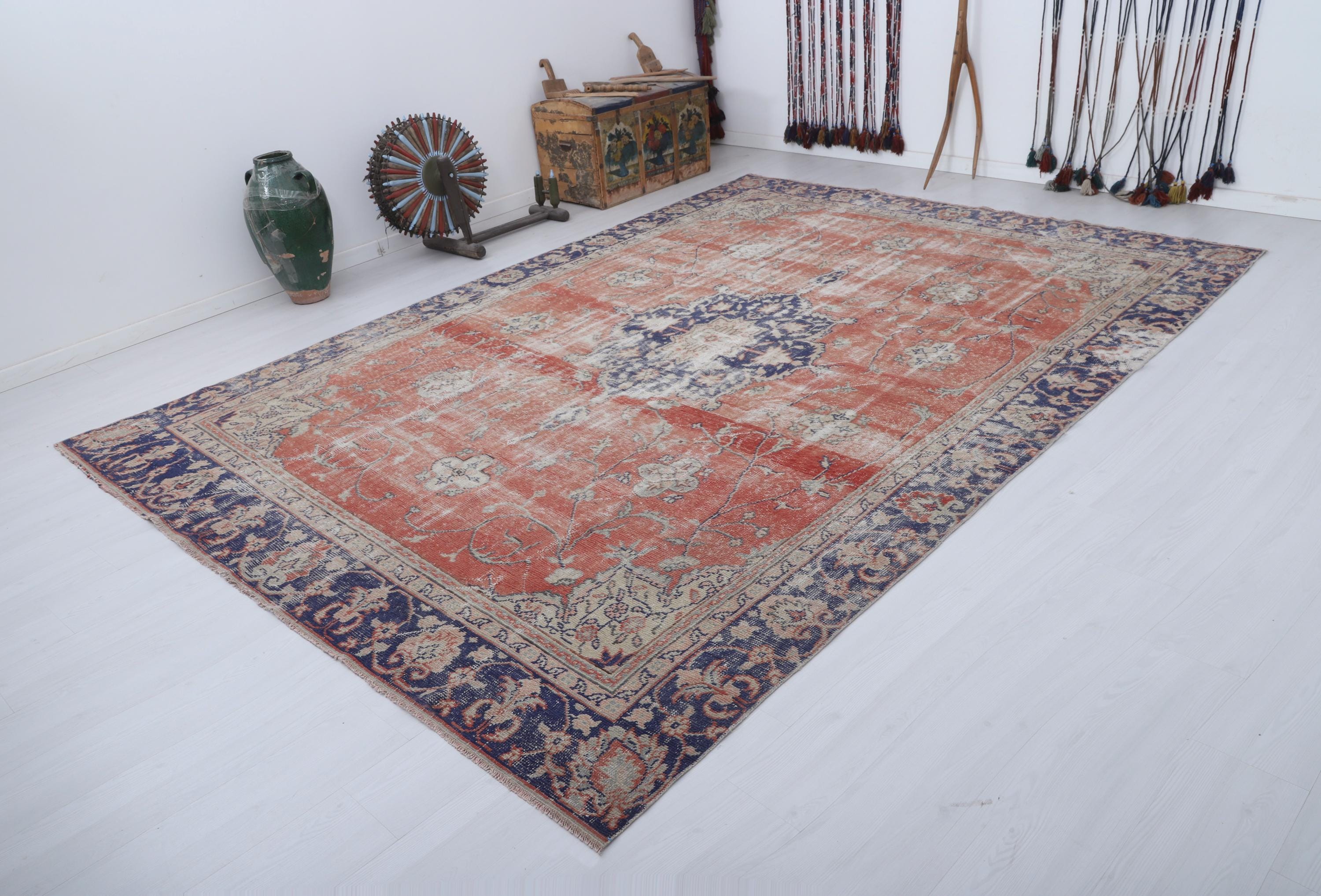 9x12 Turkish Area Rug: Handmade Anatolian Cotton Wool Blend - Etsy