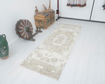 アンティーク調ヴィンテージ トルコ ウシャック ランナー ラグ 3.9 x