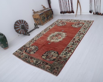 Natural Rug, Vintage Rug, 5x8 Rug, Antique Rug, Anatolian Rug,Boho Rug,Oushak Rug,Turkish Rug, Rug,Bohemian Rug,Wool Rug,Handmade Rug,32931