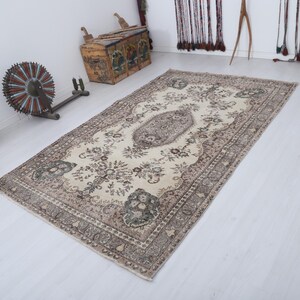 Vintage Oushak Turkish Rug, 5x9, Bohemian Anatolian Rug