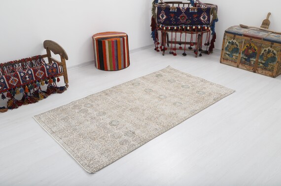 4x7 Rug 4x7 Turkse Rug 4x7 Vintage Rug Overyed Rug Vervaagde