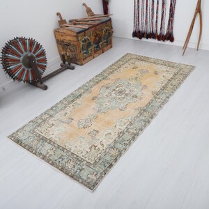 Oushak Rug, Vintage Rug, Turkish Rug, 4x7 Anatolian Rug, Muted Colors Rug, Faded Rug 4x7, Soft Rug 4x7, Antique Rug,Old Rug,Wool Rug,26333