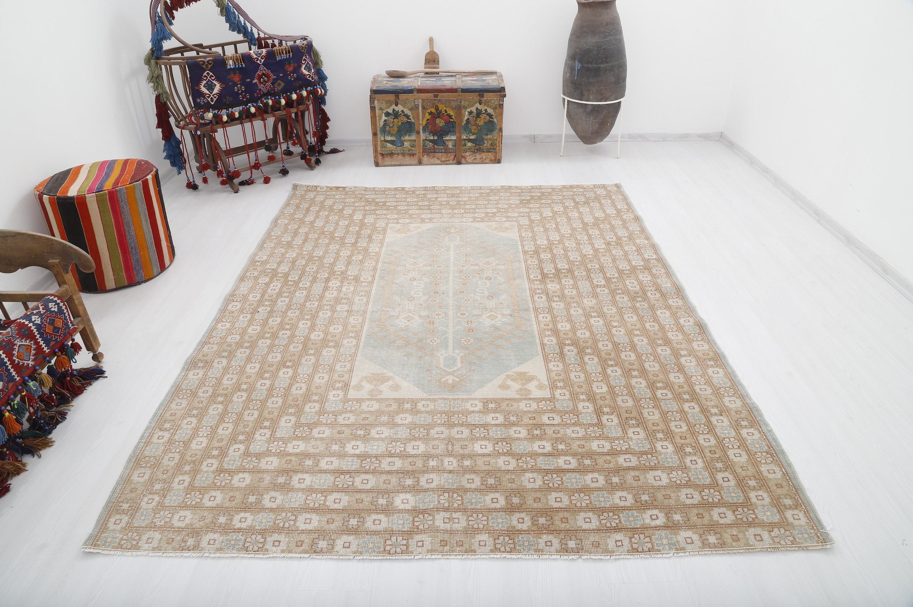 7x8 Rug Area Soft Rug Muted Color Rug 7x8 Vintage Rug 7x8 Etsy