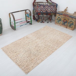 Alfombra vintage de Turquía, alfombra suave de 4 x 6, alfombra para sala de estar, alfombra antigua, alfombra turca de 4 x 6, alfombra vintage, alfombra de Anatolia, alfombra natural, alfombra descolorida, alfombra bohemia, 12103