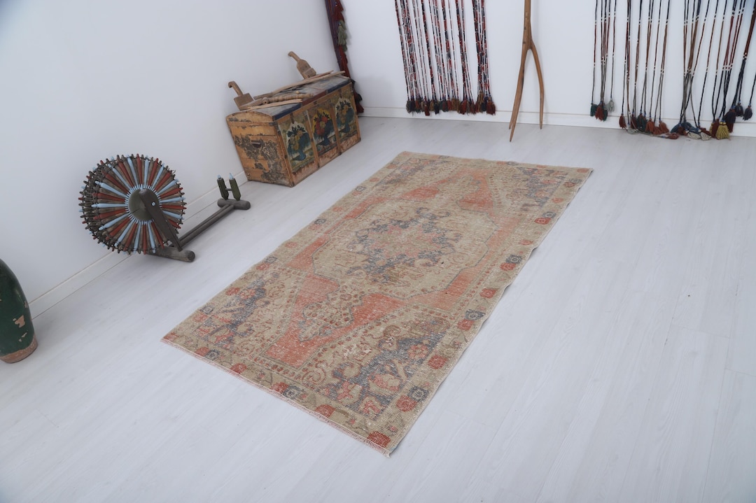 Antique Rug, Anatolian Rug, Area Rug 4x7, Bohemain Rug 4x7