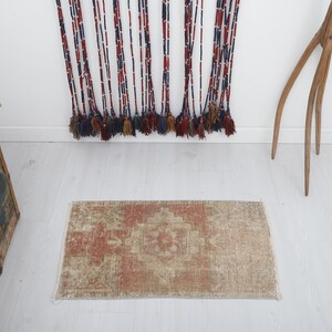 Oushak Small Rug, 2x3 Rug, Vintage Rug, Turkish Rug, Mini Rug, Door Mat Rug, Bath Mat Rug, 2x3 Anatolian Rug, Natural Rug, Antique Rug,133+