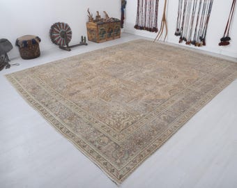 Vintage Anatolian Oushak Rug 10x12 – Handwoven Wool Turkish Carpet